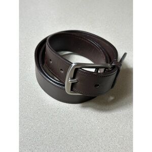 Vintage Coach Men's Brown Leather Dress Belt Brushed Nickel Buckle, Size 36